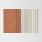 Terracotta Thin Black Lines Artwork Rug Gallery Image 2