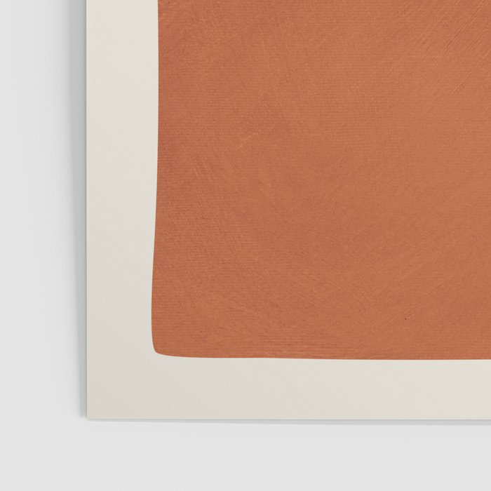Terracotta Thin Black Lines Artwork Poster Gallery Image 3