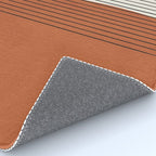 Terracotta Thin Black Lines Artwork Rug Gallery Image 4