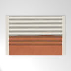 Terracotta Thin Black Lines Artwork Welcome Mat Gallery Image 1