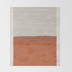 Terracotta Thin Black Lines Artwork Throw Blanket Gallery Image 2