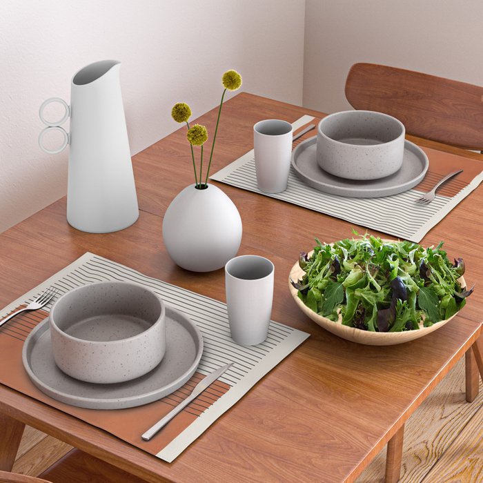 Terracotta Thin Black Lines Artwork Placemat Gallery Image 2