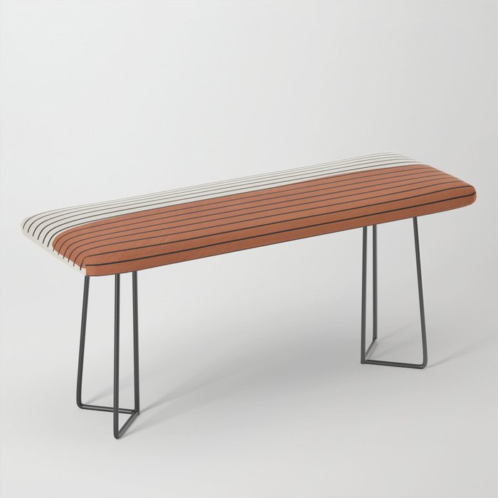 Terracotta Thin Black Lines Artwork Bench Gallery Image 1