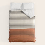 Terracotta Thin Black Lines Artwork Comforter Gallery Image 6