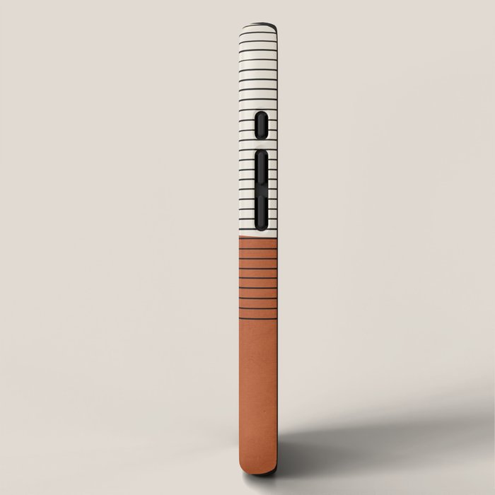 Terracotta Thin Black Lines Artwork iPhone Case Gallery Image 2