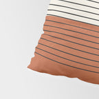 Terracotta Thin Black Lines Artwork Pillow Sham Gallery Image 4