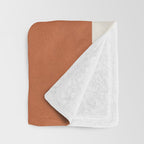 Terracotta Thin Black Lines Artwork Throw Blanket Gallery Image 3