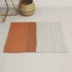 Terracotta Thin Black Lines Artwork Rug Gallery Image 1