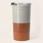 Terracotta Thin Black Lines Artwork Travel Mug Gallery Image 3