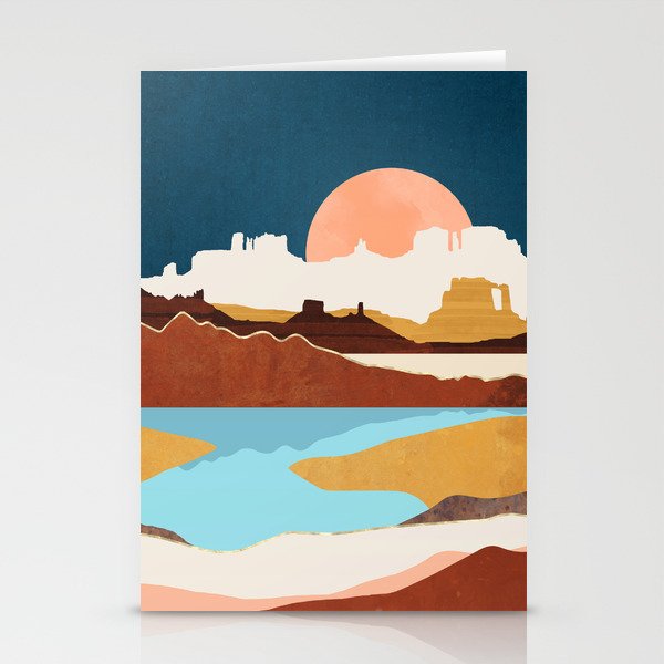 Desert Moon Lake Stationery Card Gallery Image 2