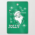'Tis The Season - Retro Santa Green Cutting Board Gallery Image 1