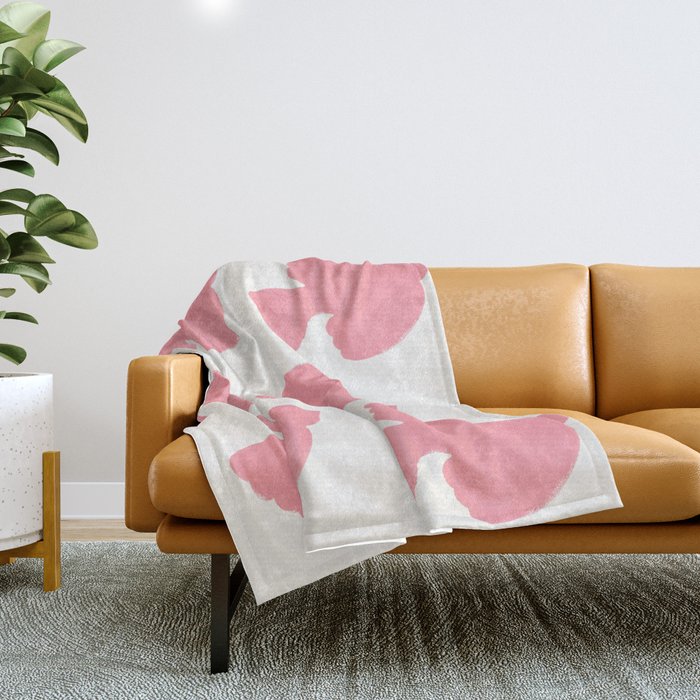 Pink Birds Flying - Painting Throw Blanket Gallery Image 1