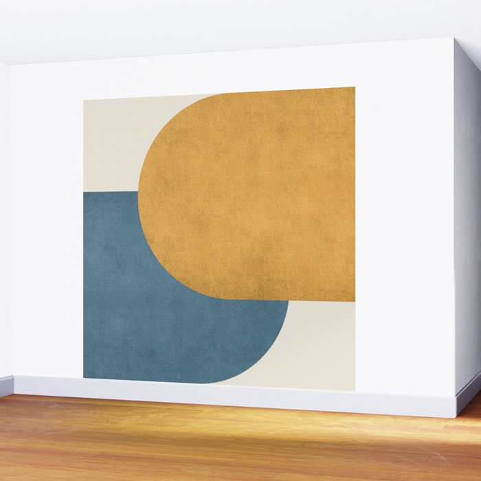 Halfmoon Colorblock - Gold Blue Wall Mural Gallery Image 2