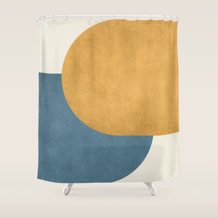 Halfmoon Colorblock - Gold Blue Shower Curtain Gallery Image 1