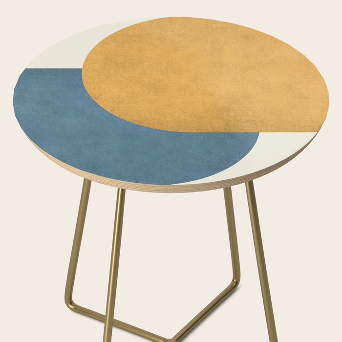 Halfmoon Colorblock - Gold Blue Side Table Gallery Image 2