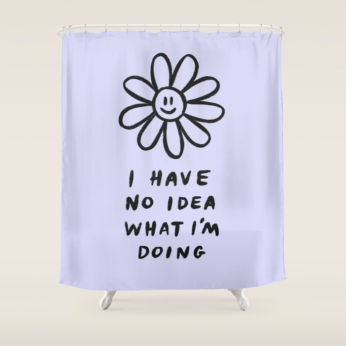 No Idea Daisy in Lilac Shower Curtain Gallery Image 1