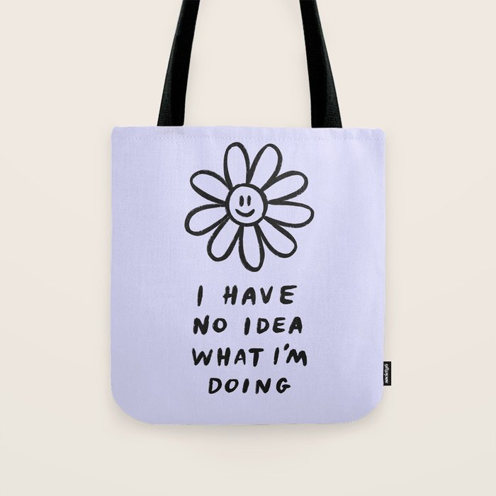 No Idea Daisy in Lilac Tote Bag Gallery Image 1