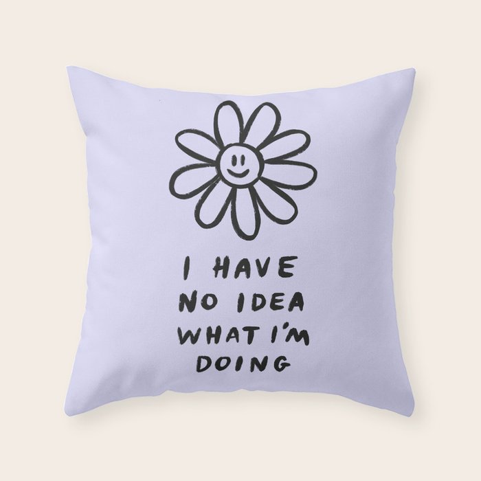 No Idea Daisy in Lilac Throw Pillow Gallery Image 6