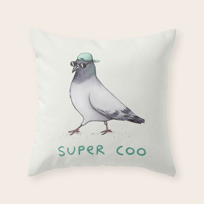 Super Coo Throw Pillow Gallery Image 1