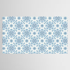 Folk Art Shapes Block Print - Blue Tablecloth Gallery Image 2