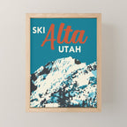 Ski Alta Utah Vintage Ski Poster Mini Art Print Gallery Image 1