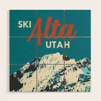 Ski Alta Utah Vintage Ski Poster Wood Wall Art Gallery Image 1