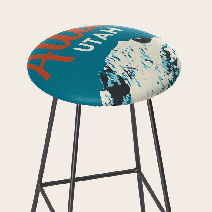 Ski Alta Utah Vintage Ski Poster Stool Gallery Image 2