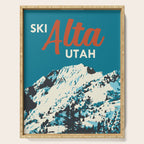 Ski Alta Utah Vintage Ski Poster Serving Tray Gallery Image 1