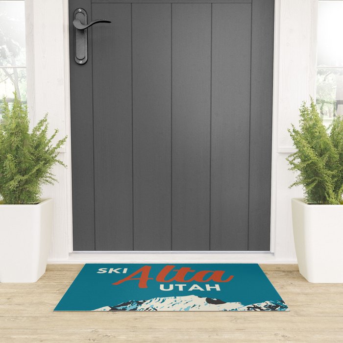 Ski Alta Utah Vintage Ski Poster Welcome Mat Gallery Image 3