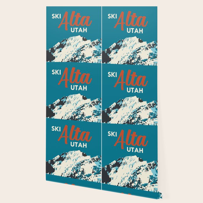 Ski Alta Utah Vintage Ski Poster Wallpaper Gallery Image 2