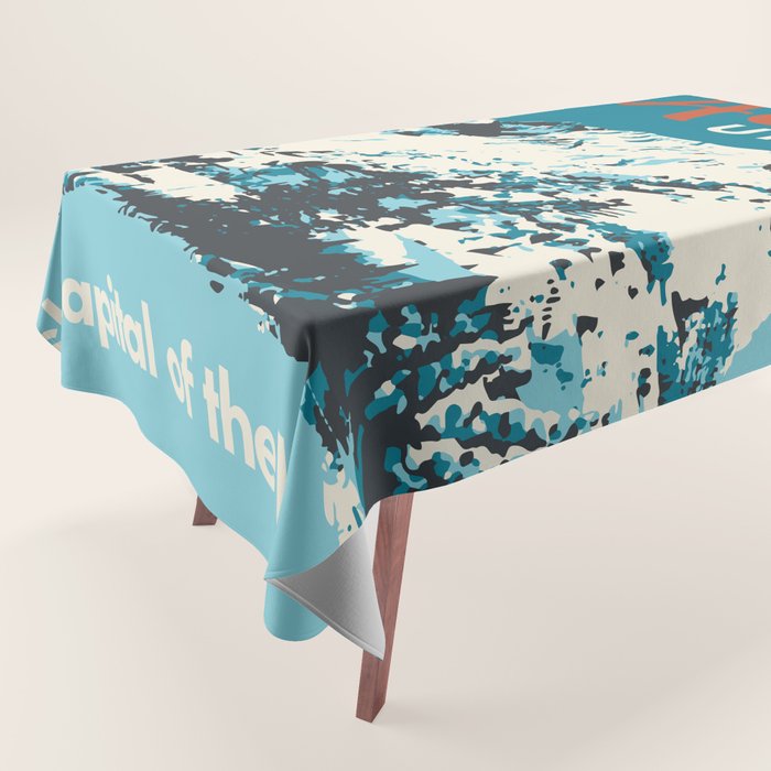 Ski Alta Utah Vintage Ski Poster Tablecloth Gallery Image 1