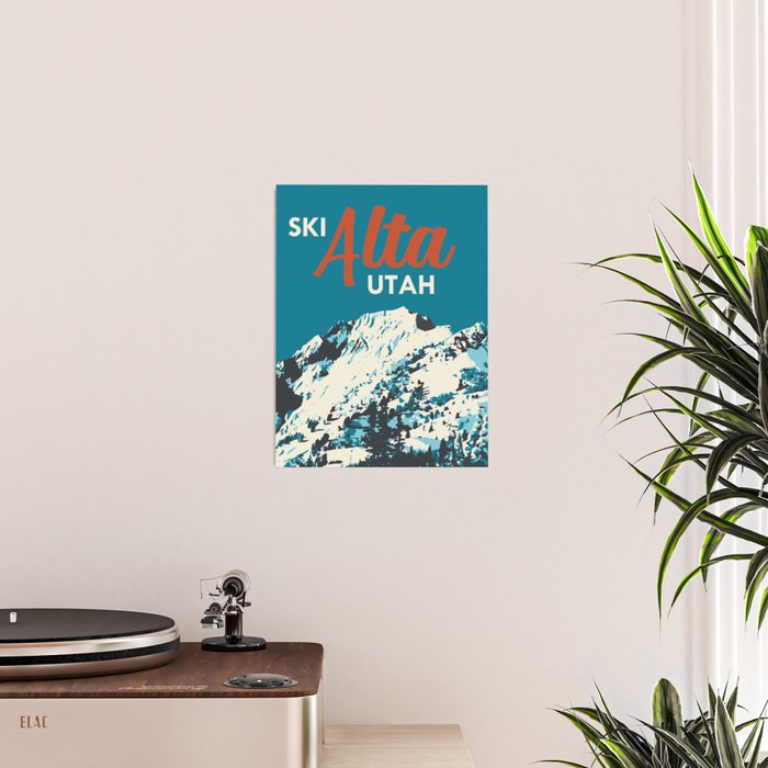 Ski Alta Utah Vintage Ski Poster Poster Gallery Image 2