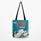 Ski Alta Utah Vintage Ski Poster Tote Bag Gallery Image 2