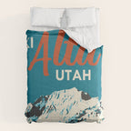 Ski Alta Utah Vintage Ski Poster Comforter Gallery Image 6