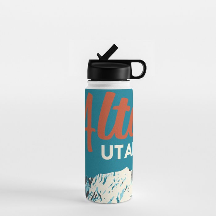 Ski Alta Utah Vintage Ski Poster Water Bottle Gallery Image 1