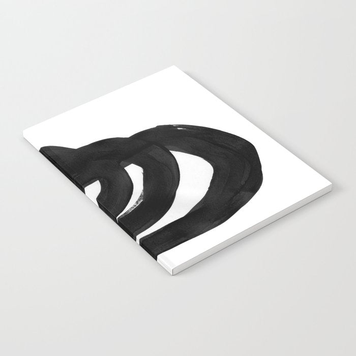 Black & White Minimalist Ink Tribal Mid Century Pattern Dark Painting Pattern Notebook Gallery Image 2