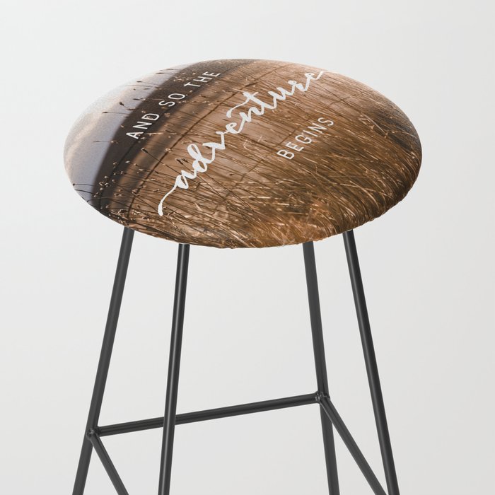 And So The Adventure Begins - Rustic Western Stool Gallery Image 2