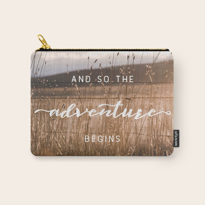 And So The Adventure Begins - Rustic Western Carry All Pouch Gallery Image 1