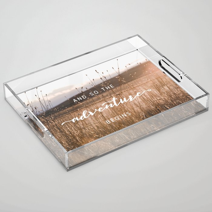 And So The Adventure Begins - Rustic Western Acrylic Tray Gallery Image 1