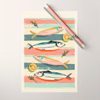 Sardines on Stripes Wrapping Paper Gallery Image 1
