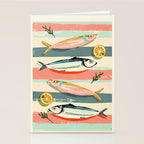 Sardines on Stripes Stationery Card Gallery Image 2