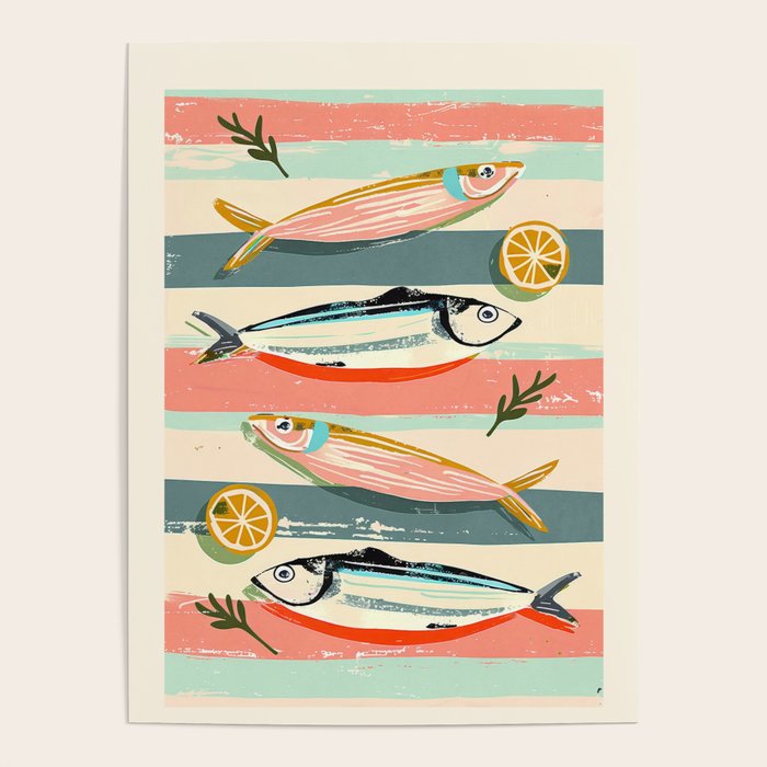 Sardines on Stripes Poster Gallery Image 4