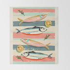 Sardines on Stripes Throw Blanket Gallery Image 2