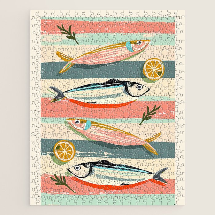 Sardines on Stripes Jigsaw Puzzle Gallery Image 1
