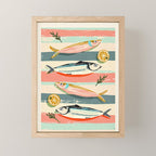 Sardines on Stripes Mini Art Print Gallery Image 1