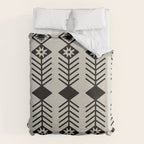 Black aztec lines and flowers on neutral Duvet Cover Gallery Image 6