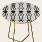 Black aztec lines and flowers on neutral Side Table Gallery Image 2