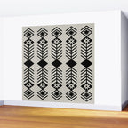Black aztec lines and flowers on neutral Wall Mural Gallery Image 2