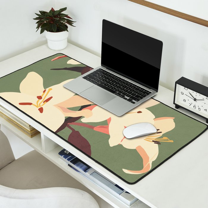White Lilies 2 Desk Mat Gallery Image 2