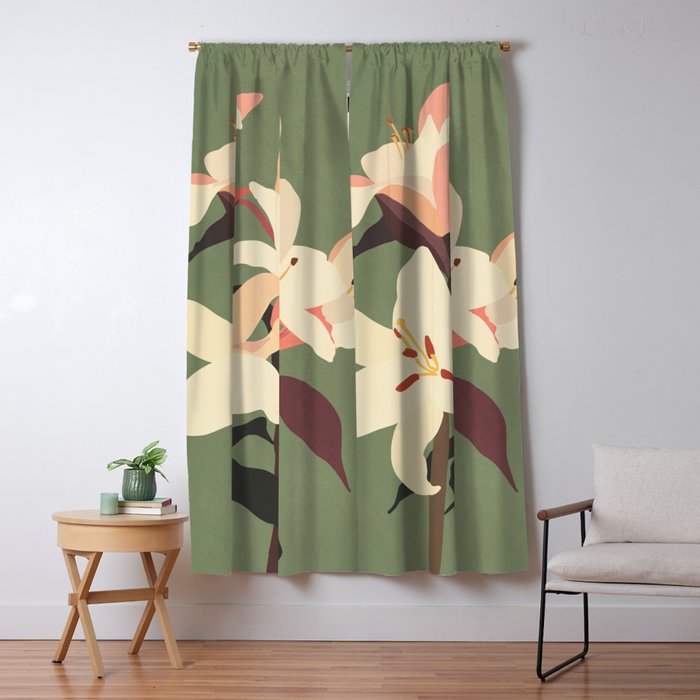 White Lilies 2 Window Curtain Gallery Image 5
